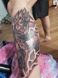 Even more majestic would be to have a large size skull tattoo on your back or chest. First Dragon Ball Z Tattoo Going Old School With Vegito From The Buu Saga Dbz