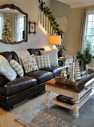 Christmas 2016 Family Room The Endearing Home Farm House Living Room Leather Couches Living Room Farmhouse Decor Living Room