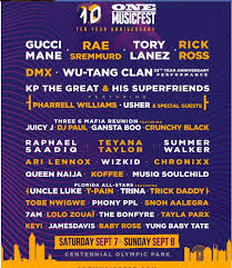 Vous pouvez consulter l'agenda : One Musicfest 2019 Line Up Saturday Sept 7th And Sunday Sept 8th Centennial Olympic Park Atlanta Ga Atlanta