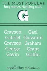 Boy Names Starting With G Grayson And Gates Appellation Mountain Boy Names G Names For Boys Simple Boy Names