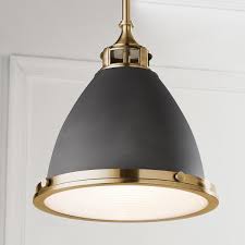 Black And Brass Kitchen Pendant Light Mixed Metal Schoolhouse Pendant Schoolhouse Pendant Kitchen Lighting Fixtures Kitchen Island Lighting Pendant