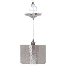 Instant pendant recessed light conversion kit brushed bronze globe cage shade. Upc 877996002413 Worth Home Products Instant Pendant Light With Hammered Drum Shade Upcitemdb Com