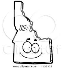 Free color book page of the idaho state flag. Cartoon Clipart Of An Outlined Happy Idaho State Character Black And White Vector Coloring Page By Cory Thoman 1136302