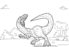 A procompsognathus and the landscape. Free Printable Dinosaur Coloring Pages For Kids