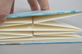 Leporello Faltbuch Dreieckig Marmoriertes Papier In Blautonen 11cm X 11cm X 15 6cm Marmoriertes Papier Leporello Musterpapier