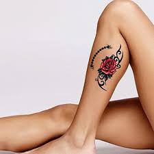 How to make temporary tattoos look real. Tafly 3d Red Rose Design Women Waterproof Body Arm Art Temporary Tattoos Sticker Leg Flower Fake Tattoo Look Real For Women 5 Sheets Buy Online At Best Price In Uae Amazon Ae