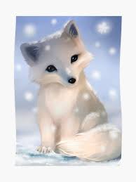 Cute Arctic Fox Poster Fox Poster Arctic Fox Anime Animals