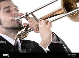 Portrait with trombone hi-res stock photography and images