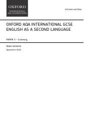 This much i know about a step by step guide to the writing . 9280 International Gcse English As A Second Language Listening Mark Scheme V2 Pdf Specimen Material Oxford Aqa International Gcse English As A Second Course Hero