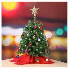 20 Tabletop Mini Christmas Tree Set With Clear Led Lights Star Treetop And Ornaments Best Diy Chris Christmas Decor Diy Christmas Tree Christmas Decorations