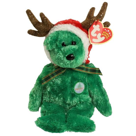 2002 Holiday Teddy — Ty Beanie Baby bear