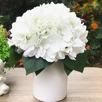 Hand assembled of plastic and polyester over a wire center. Hydrangea White Faux Flowers You Ll Love In 2021 Wayfair
