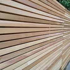 Forest 6' x 4' pressure treated contemporary double slatted fence panel. Cedar Slatted Fence Panels Slatted Screen Fencing