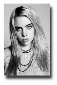 Black And White Billie Eilish Poster Billie Eilish Poster Publicity Promo 11 X17 Gray Sweater Super High Resolution Ebay Billie Eilish Billie Grey Sweater