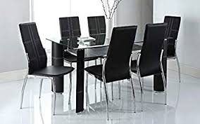 Parker knoll / nathan teak extending dining table & 6 matching chairs + delivery. Royal Oak Geneva Dining Set With 6 Chairs Black Amazon In Furniture