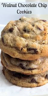 Walnut Chocolate Chip Cookies Chocolate Chip Walnut Cookies Crispy Chocolate Chip Cookies Cookies Recipes Chocolate Chip