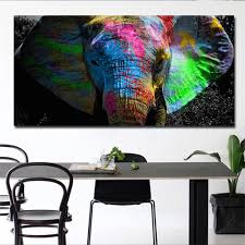 Cheap Painting Calligraphy Buy Directly From China Suppliers Reliabli Colorful African Ele Elephant Painting Canvas Animal Wall Art Wall Art Canvas Painting