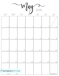 Cute Free Printable May 2021 Calendar Saturdaygift In 2020 Calendar Printables 2021 Calendar Calendar