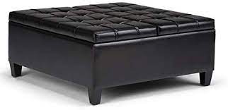 Jaspene 30 leather storage ottoman, created for macy's. Amazon Com Atlin Designs Upholstered 36 Tufted Faux Leather Square Coffee Table Storage Ottoman In Midnight Black Furniture Decor