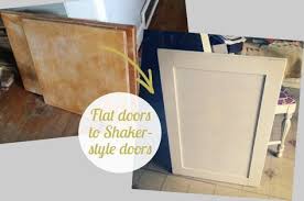 Budget Friendly Way For Me To Spice Up Our Plywood Cabinets I Prefer To Refinish Rather Than Buy New Shaker Style Doors Cabinet Door Makeover Updated Kitchen