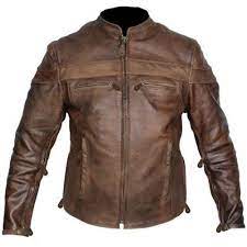Awesome Leather Supreme Men S Retro Brown Buffalo Hide Cafe Racer Motorcycle Jacket B Brown Leather Motorcycle Jacket Distressed Leather Jacket Leather Jacket