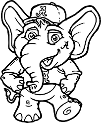 Very Cute Perfect Alabama Crimson Tide Elephant Coloring Page Button Blue Url Https Fa In 2020 Elephant Coloring Page Football Coloring Pages Animal Coloring Pages