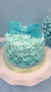 18th Birthday Cake Images For Girls Blue Ombre Rosette With A Bow On Top Birthday Cake Girls 18th Birthday Cake Bow Cakes