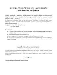 L Energia In Laboratorio
