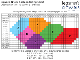 Fashion Pantyhose Size Chart Legsmart Sigvaris Download