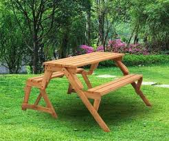 Set seats 4 comfortably and is made from beautiful exotic acacia wood. 2 In 1 Picnic Table And Bench