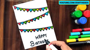 Easy birthday drawings treatley co. Birthday Card Drawing Easy Youtube