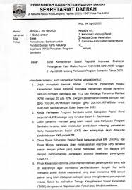 Surat Permohonan Bantuan Pendistribusian Kks Perluasan Program Sembako