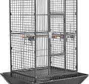 Yaheetech Cage Oiseaux Grande Voliere Oiseaux Interieur 81 x 77 x 160 cm  Cage Perroquet avec roulettes Toit ouvrable : Amazon.fr: Animalerie