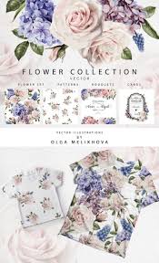 Detailed retro drawings of blooming flowers and overlapping plant stems in neutral colors. Flowers Clipart Vector Png Etsy Vector Flowers Floral Illustrations Flower Illustration