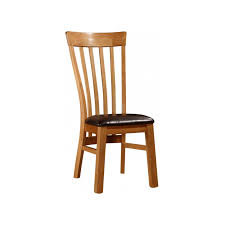 Elegant traditional wooden dining chairs finished in brown. Two Rutland Solid Oak Traditional Wooden Dining Chairs Natural Finish