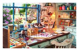 Pintoo 1000 Parca Plastik Puzzle Buyukannemin Atolyesi N11 Com Tablolar Sanat Studyolari Sanat