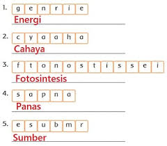 Bahasa inggris sangat mementingkan sintaksis, yaitu pengaturan dan susunan kata dalam kalimat. Susun Huruf Huruf Berikut Menjadi Kata Contoh Matahari Tema 6 Kelas 3