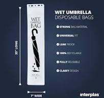 Amazon.com: (1,000 Pack) Wet Umbrella Bags Disposable 7" x ...
