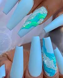 Next, we have a super cute nail design and it is another one of our favorites! 120 Best Coffin Nails Ideas That Suit Everyone Coffin Nails Long Coffin Nails Designs Blue Coffin Nails