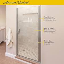 American Standard Am00819400 213 Silver Shine Shower Door Collection 76 High X 36 Wide Hinged Framed Shower Door With Clear Glass Faucet Com
