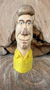 Hand carved moore basswood bust