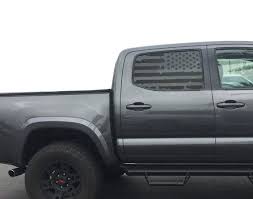 Black American Flag Rear Window Decal Distressed American Flag Decals For 2016 2018 Double Cab American Flag Decal Tacoma Toyota Tacoma Double Cab