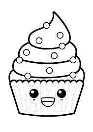 Kawaii is japanese for tiny, cute and cuddly. Kawaii Delicious Cupcake Coloring Page Cupcake Coloring Pages Coloring Pages Donut Coloring Page