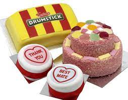 Half birthday class gift with free printable bag topper. Swizzels Cakes Love Hearts Drumsticks And Squashies All Cakes Are Available In Asda Let Them Eat Cake Cake Eat Cake