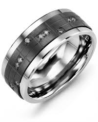 Wedding rings are one such cultural tradition that also holds a lot of historical significance. Men S Black Puzzle Pattern Diamond Wedding Band In Tungsten Black Gold 10k 9mm 14 Diamonds 0 14ct Size 10 Madani Rings