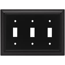 Common in rooms with a single light source, these plates help to keep single light switches protected while sealing off the harmful electrical contents behind. Liberty Black 3 Gang 3 Toggle Wall Plate 1 Pack 64215 The Home Depot
