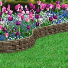 Multy Home Ez Border Bricks 4 Ft Earth Rubber Garden Edging Mt5001187cm The Home Depot Lawn Edging Garden Edging Flower Bed Borders
