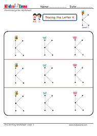 letter k tracing worksheet big font kidzezone