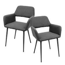 Tusy Accent Arm Chairs Set Of 2 Modern Living Dining Room Chairs With Iron Legs Gray Chairs Cjp Org In