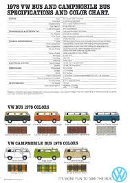 1978 Vw Color Chart Volkswagen Bus Vw Bus Vw Camper